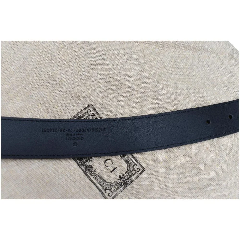 GUCCI Double G Buckle Leather Belt Black - Picture 5 of 5